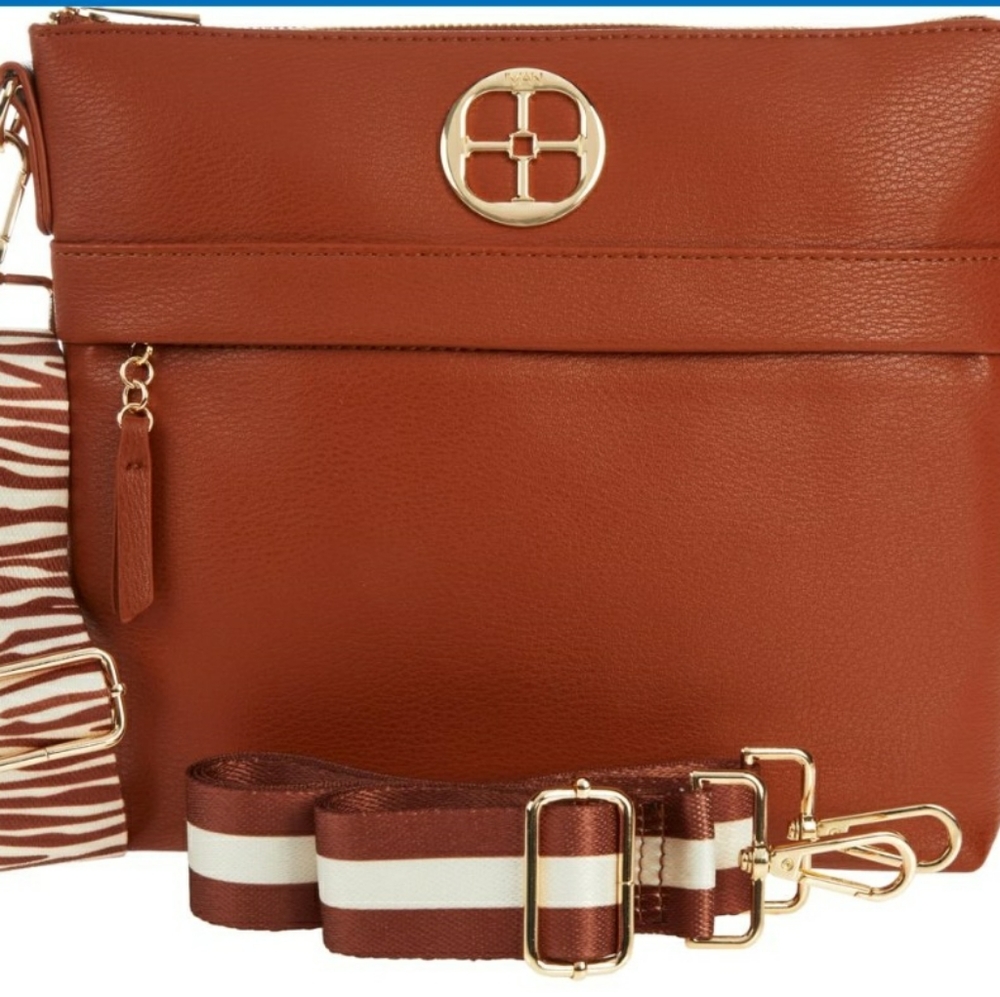 ***BRAND NEW*** IMAN Global Chic Multistrap Crossbody Bag Cognac